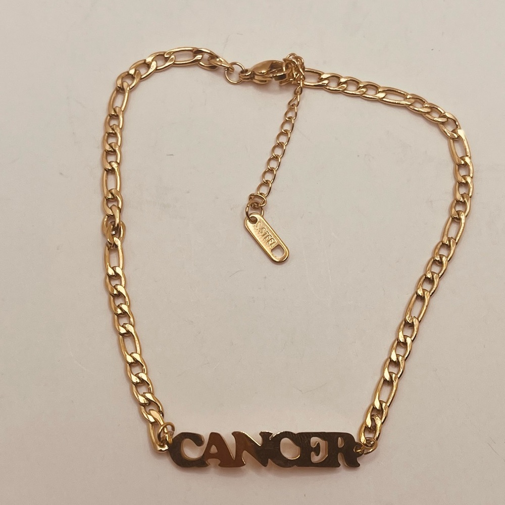 Stainless steel zodiac sign anklet ( cancer )